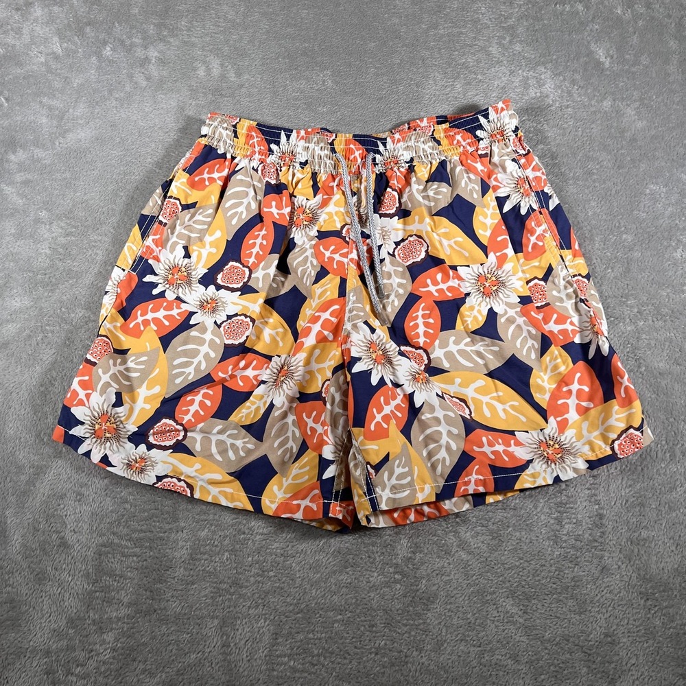 Vilebrequin Shorts Mens XXL Multicolor Floral Swim Trunks Mesh Lined Nylon‎